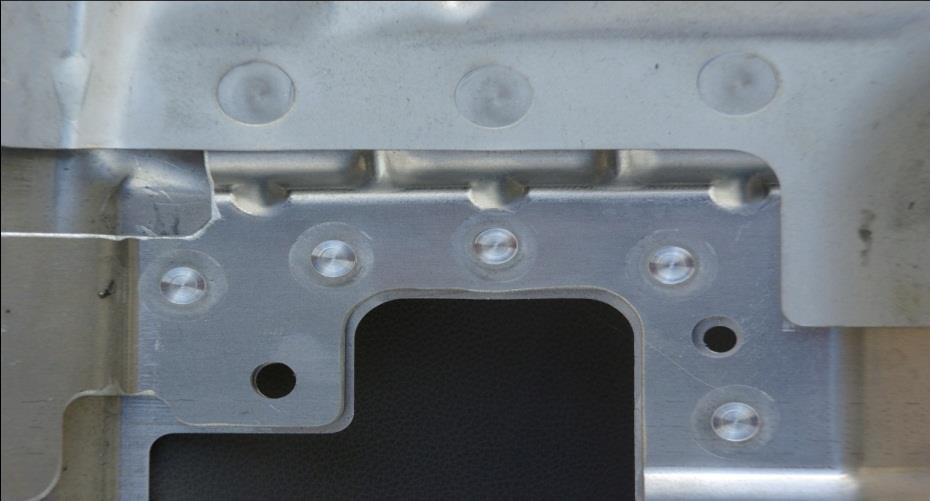Example of parts welded by friction