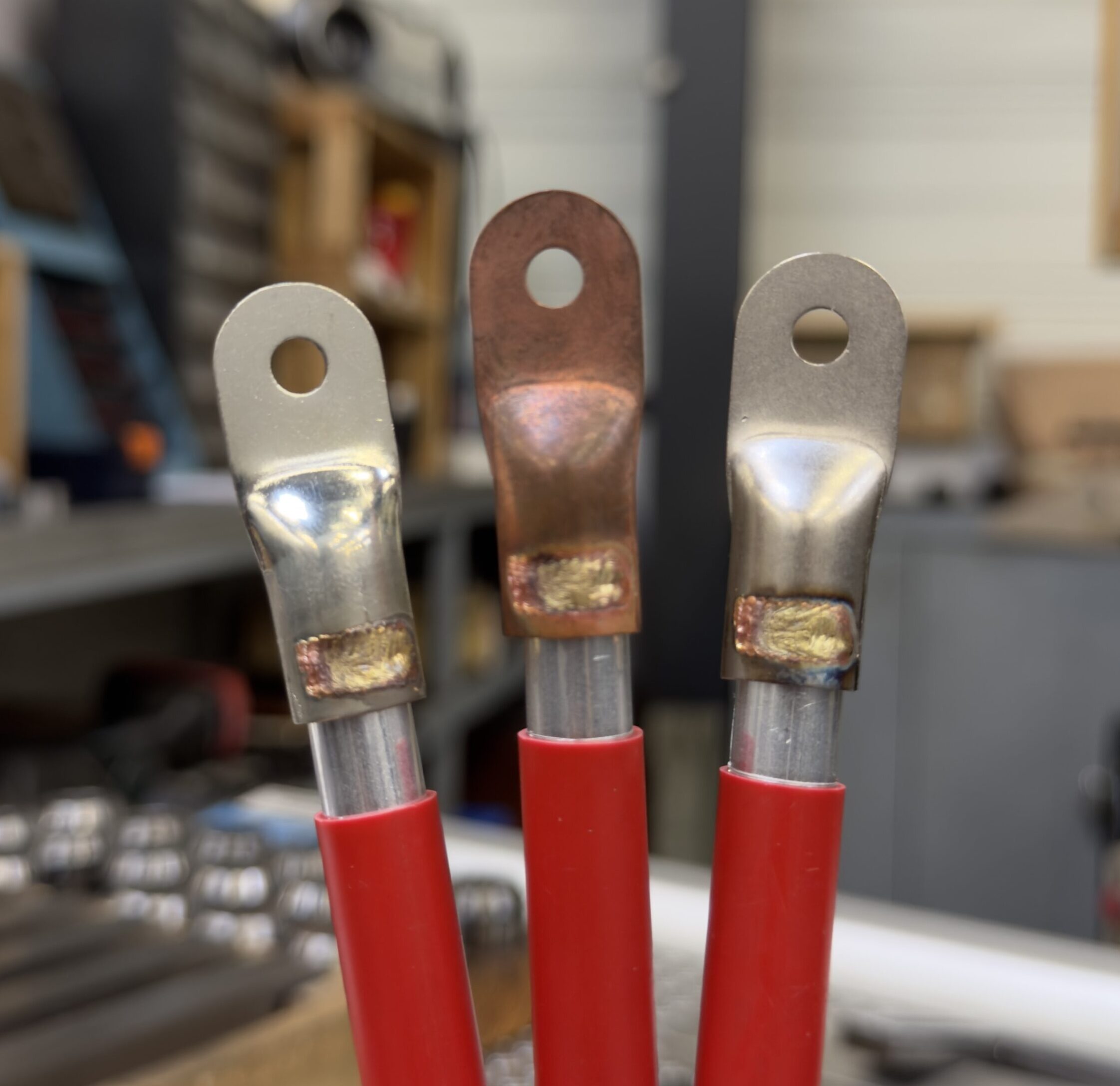 Laser splicing of silver solder on copper busbar